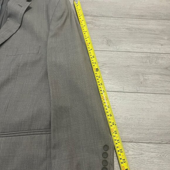 Bellissimo Men's 2 Piece suit 2 button Light Brown/Tan Pinstripe 46 46x40 Pants - Picture 4 of 16